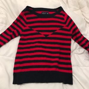 Red & Navy blue striped American Eagle Sweater